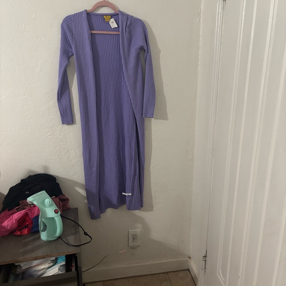 Daisy Lavender Ribbed Cardigan - Picture 6 of 12